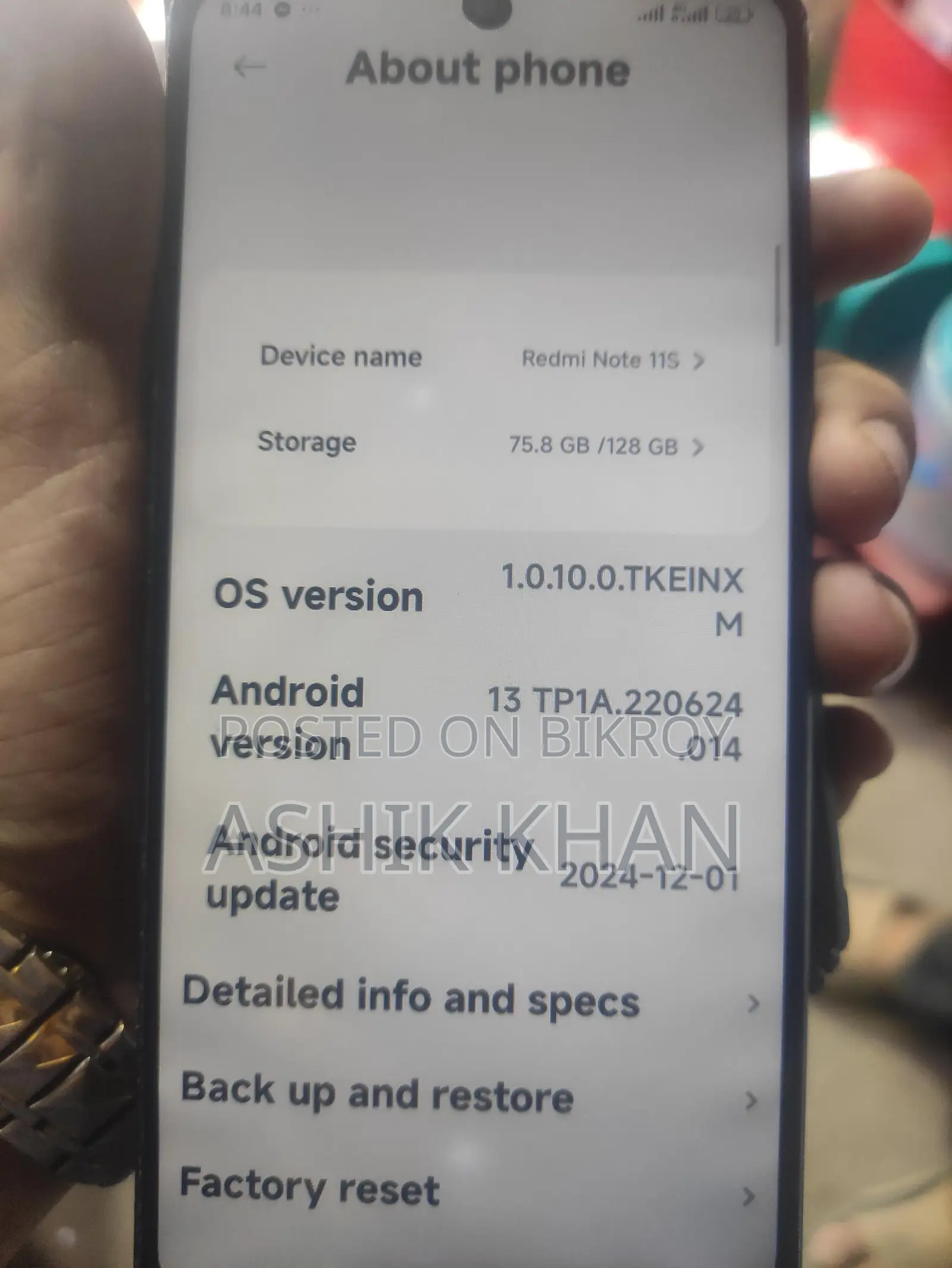 Xiaomi Redmi Note 11S 6+6, 128 (ব্যবহৃত)