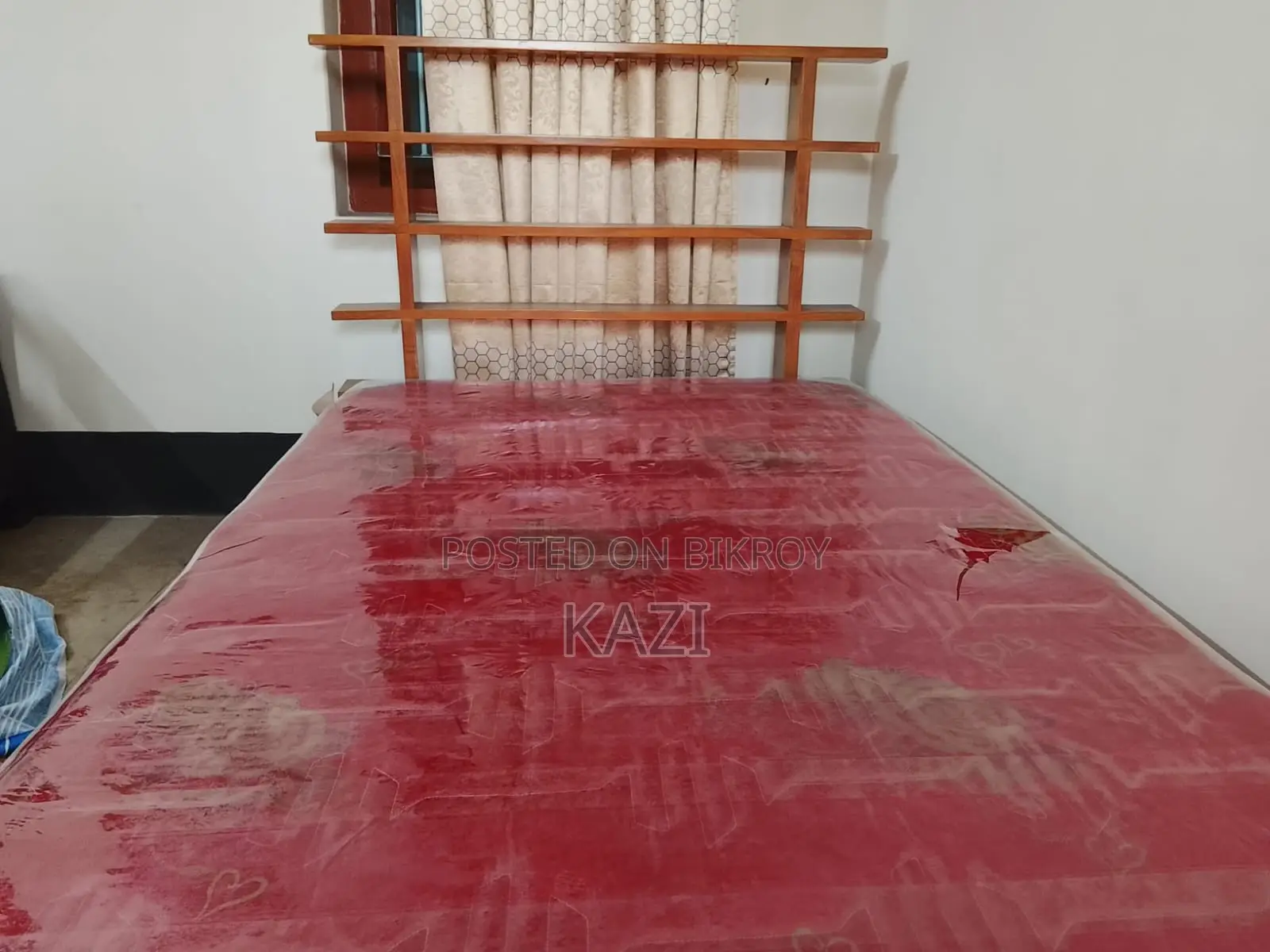 Brand New 3x7 Bed Made of Akashmoni Wood with Mattress