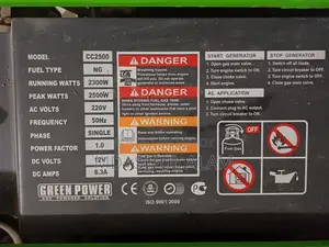 Green Power 2.5kw Gas Generator (Cc2500 Ng-T2) – Heavy Duty