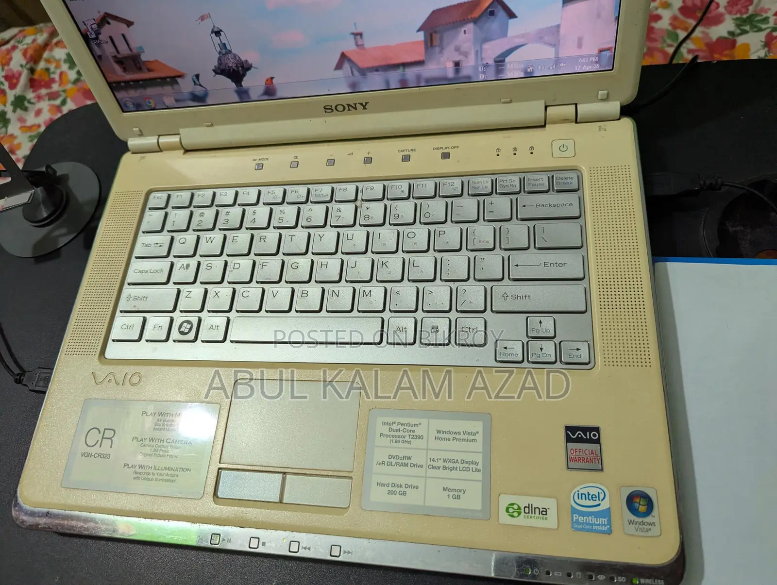 Sony Vaio CR Model 14.1" Display Laptop