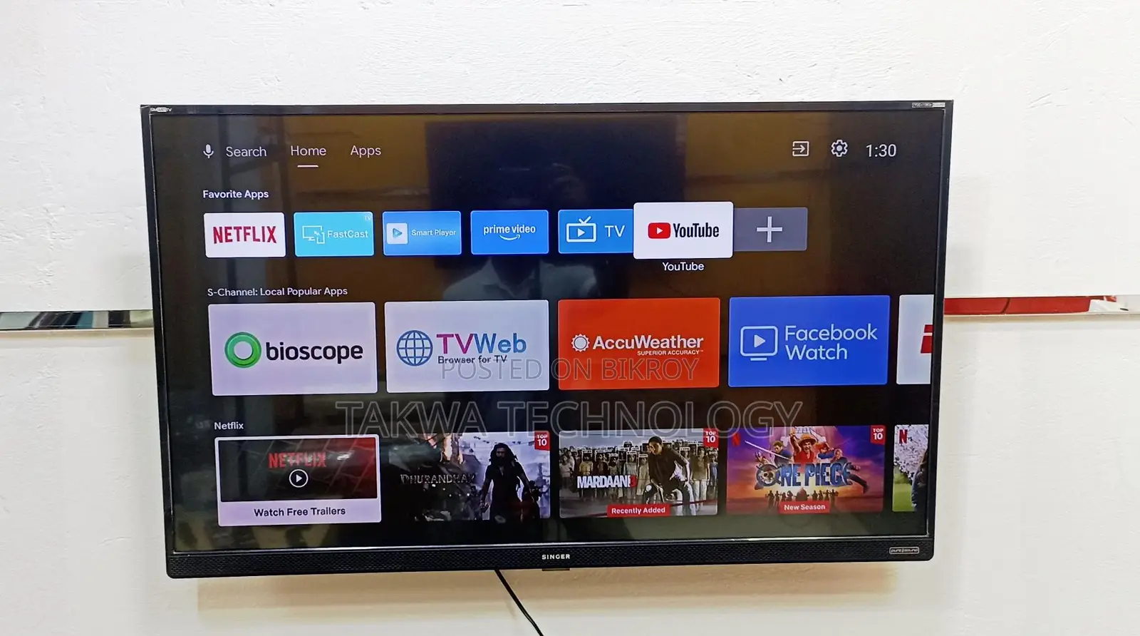 SINGER-43 INCH SMART ANDROID TV