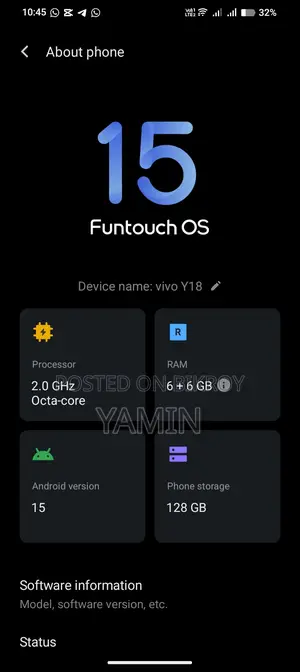 Vivo Y18 . (ব্যবহৃত)