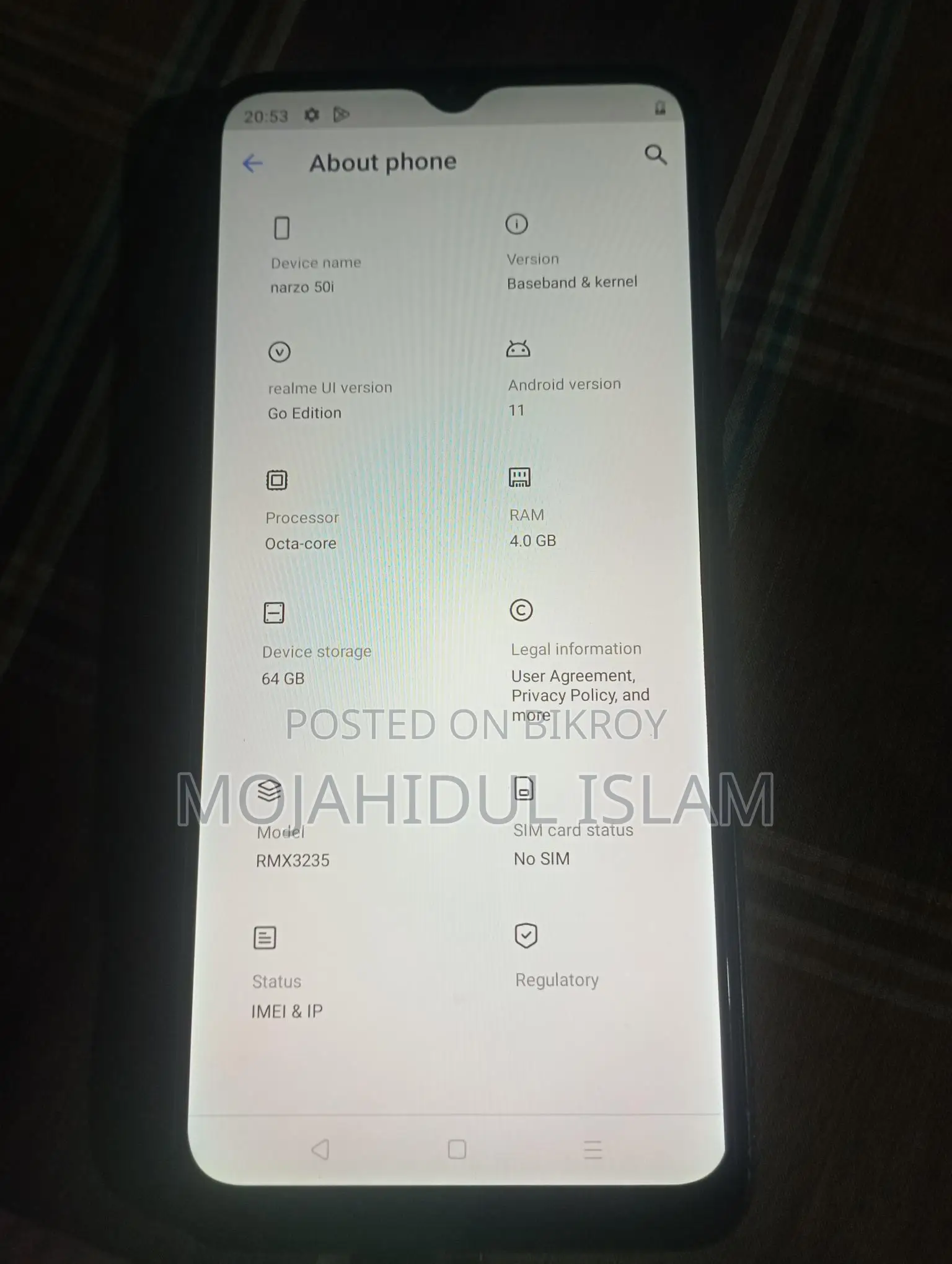 Realme Narzo 50i 4/64 (Used)