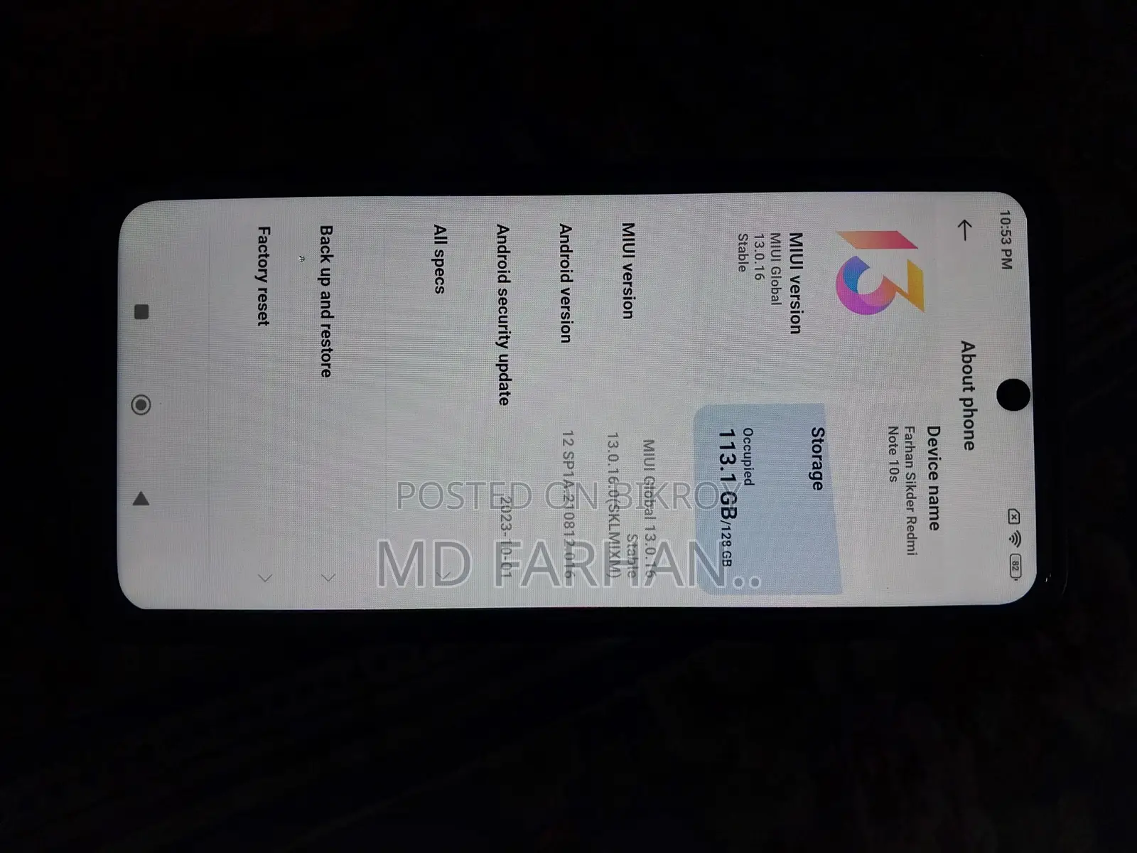Xiaomi Redmi Note 10S 128 GB Blue