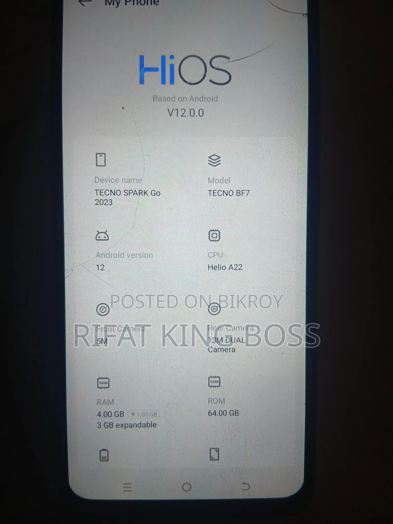 Tecno Pop 7 . (Used)