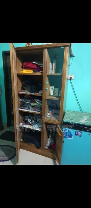 সেগুন কাঠের আলমারি প্লাস ড্রেসিং টেবিল