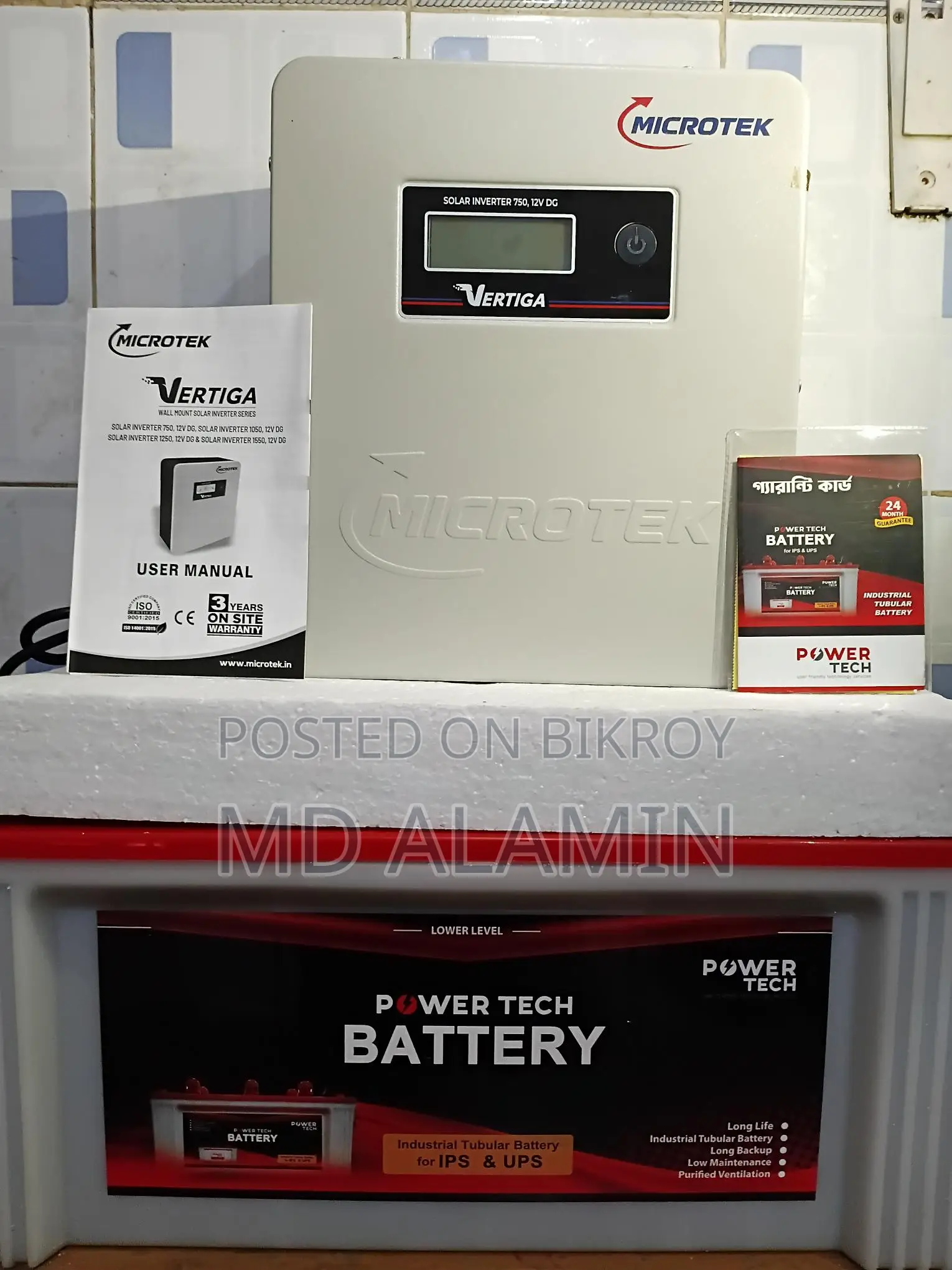 Maicrotek750va Ips & Powertec 150ah Industrial Battery