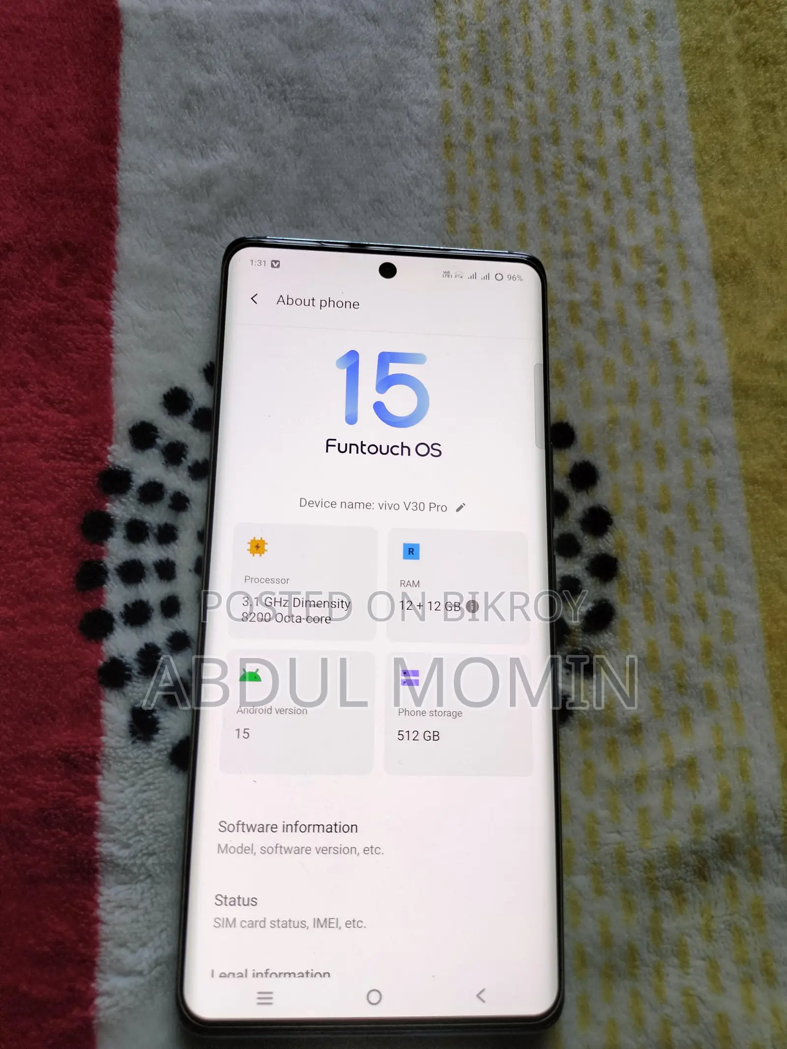Vivo V30 Pro ` (Used)