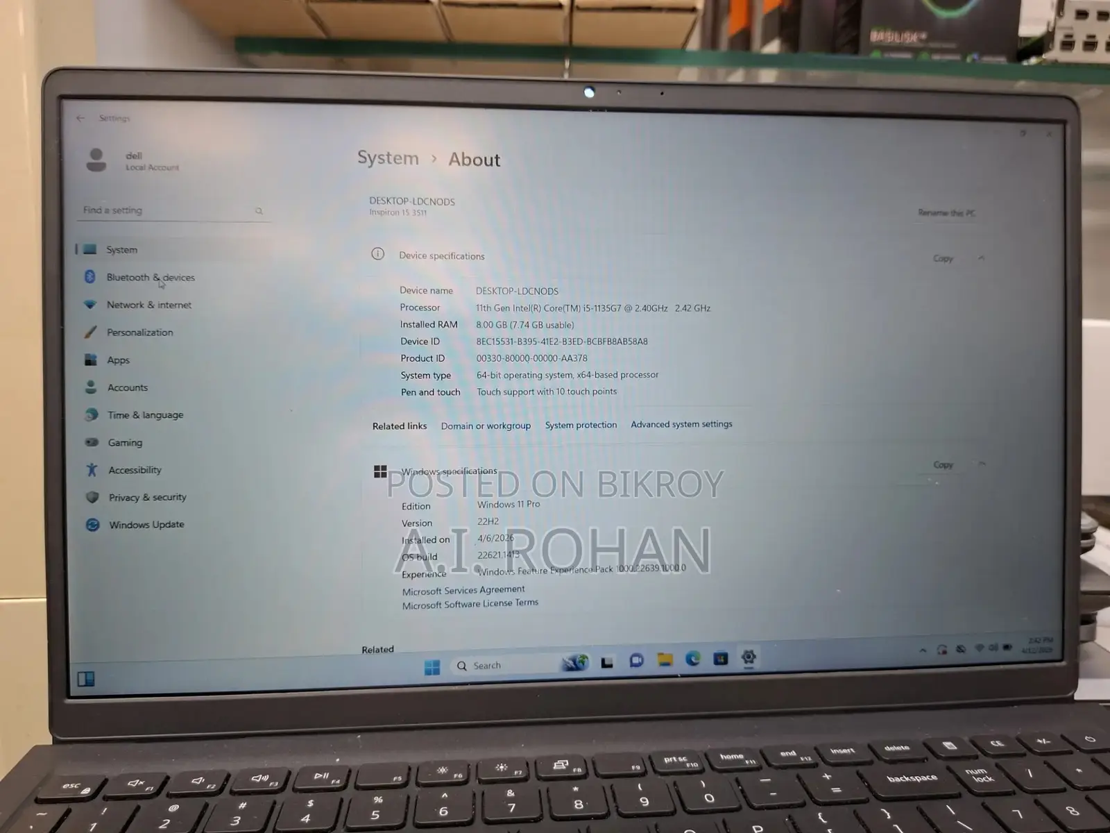 Dell Inspiron 15 3511 Core i5 11th Gen Laptop