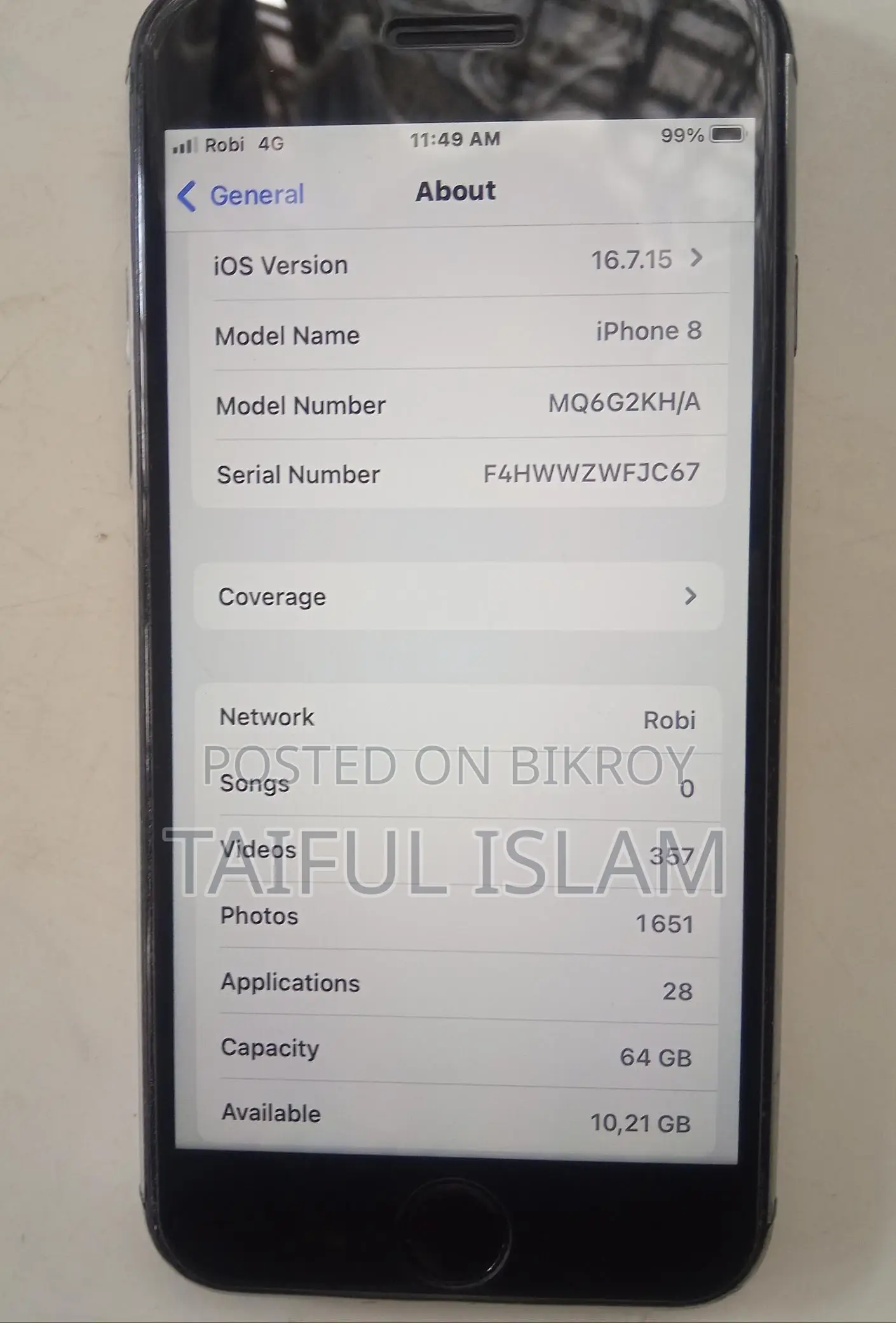 Apple iPhone 8 Korea Variant All Ok (Used)