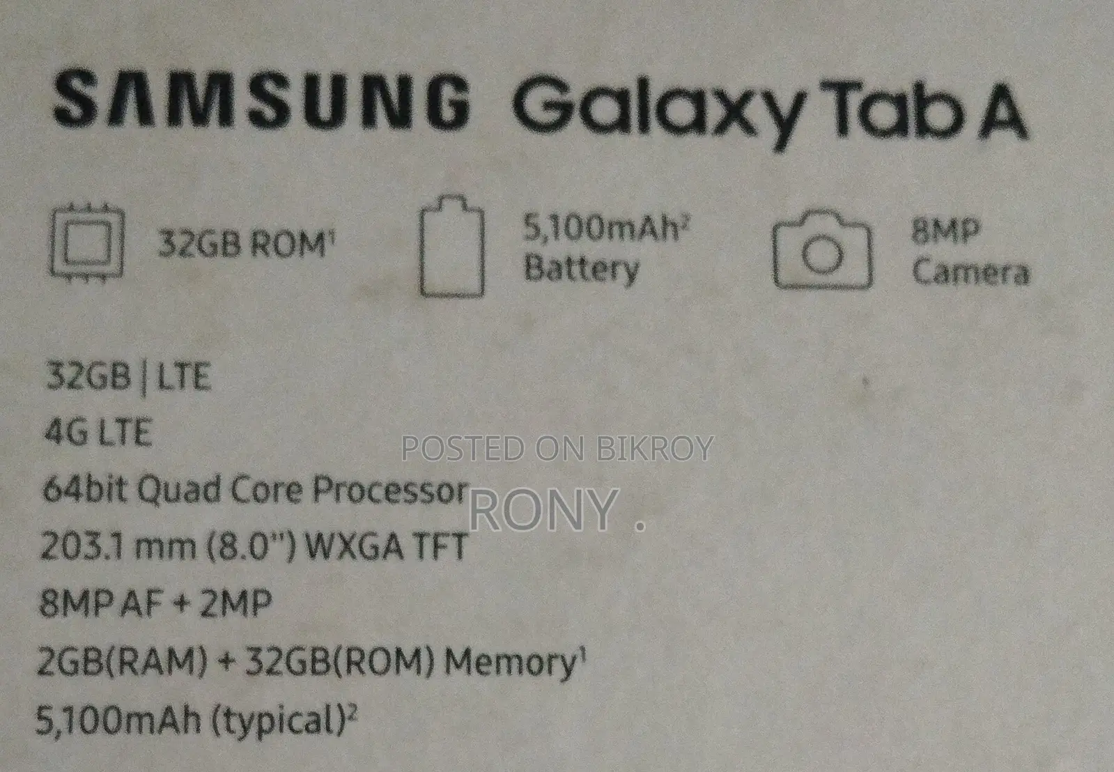 Samsung Galaxy Tab a 8 Inch 2019 Android 12