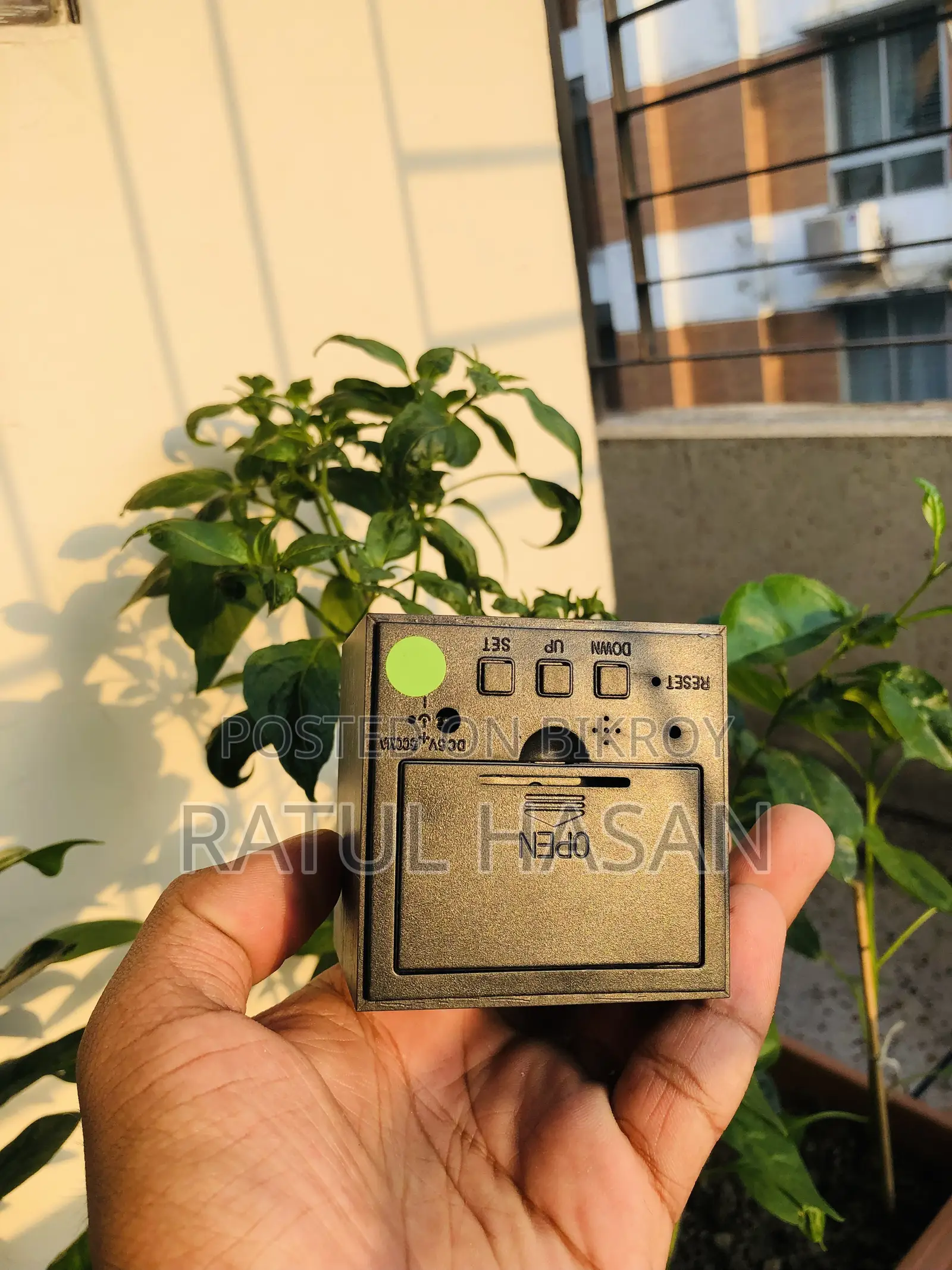 Wooden Cube LED Digital Alarm Clock