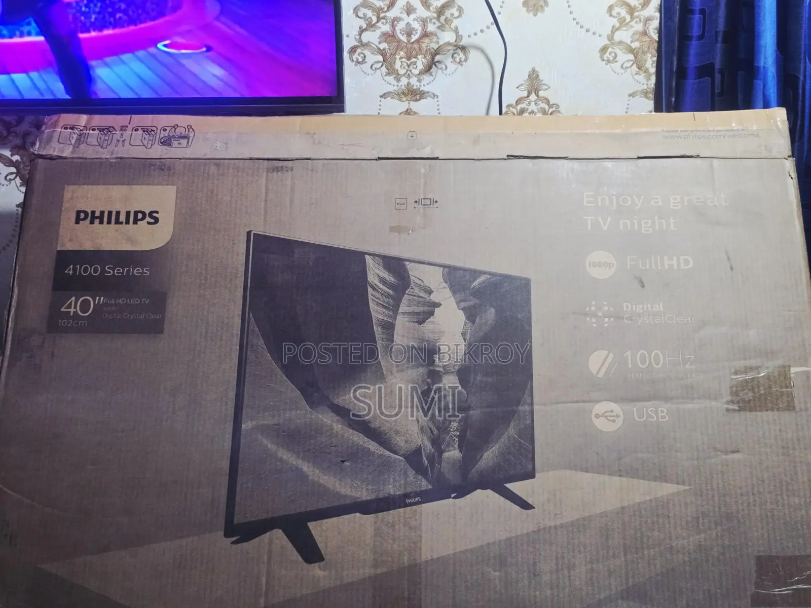 Philips 40" tv + Google box (voice) সাথে ছয় মাসের ওয়ারেন্টি
