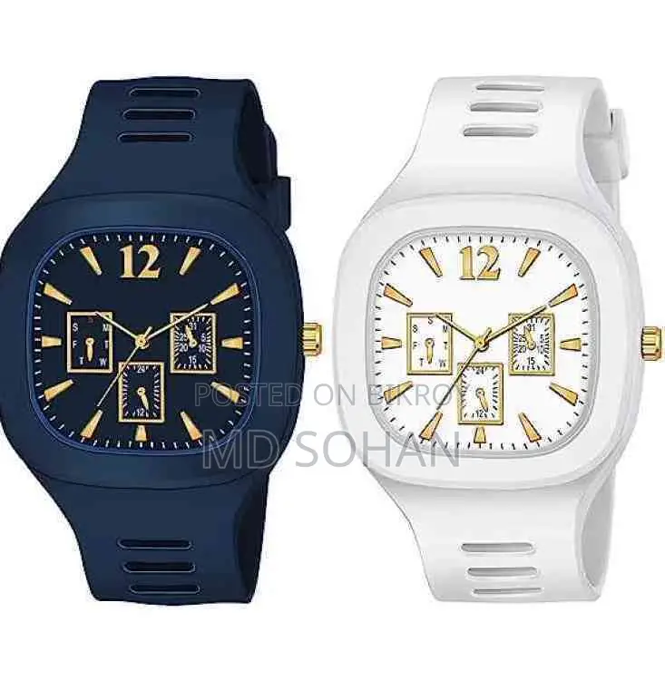 My Choice Watch Rubber Analog for Men 2 Pcs