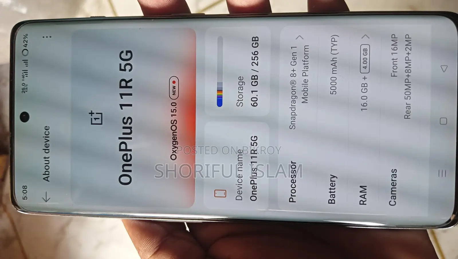 OnePlus 11 R . (Used)