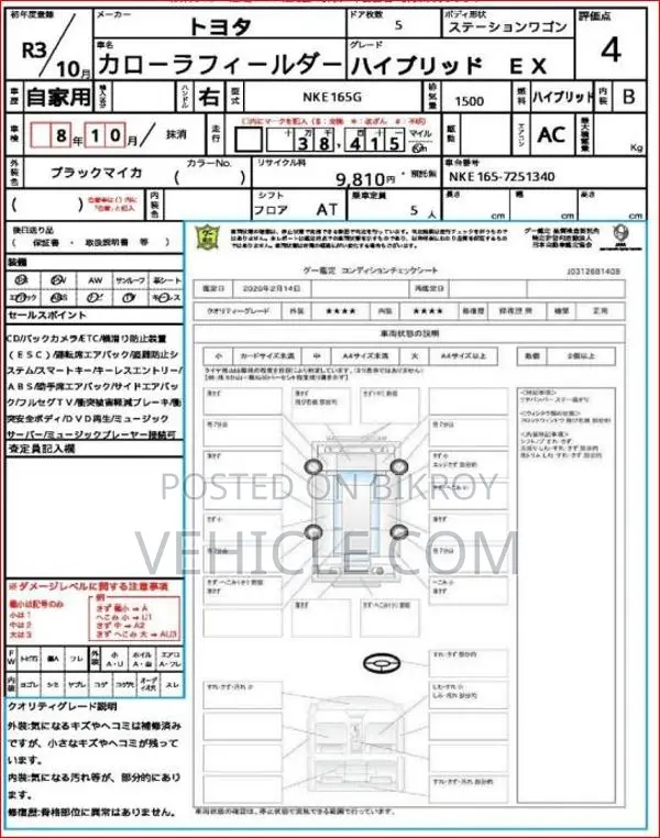 Toyota Corolla Fielder 1.5 Hybrid FWD 2021 Black
