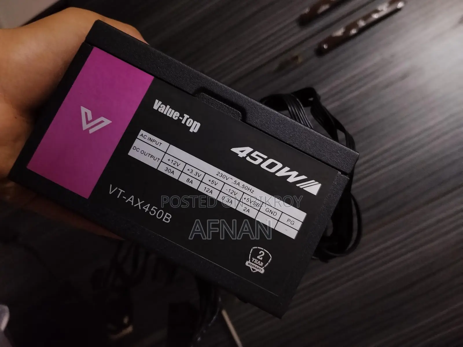 Brand New Value Top VT-AX450B 450W 80+ Efficiency Power Supply