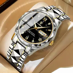 Poedagar 615 Diamond Cut Watch for Men -dial Window Material Type