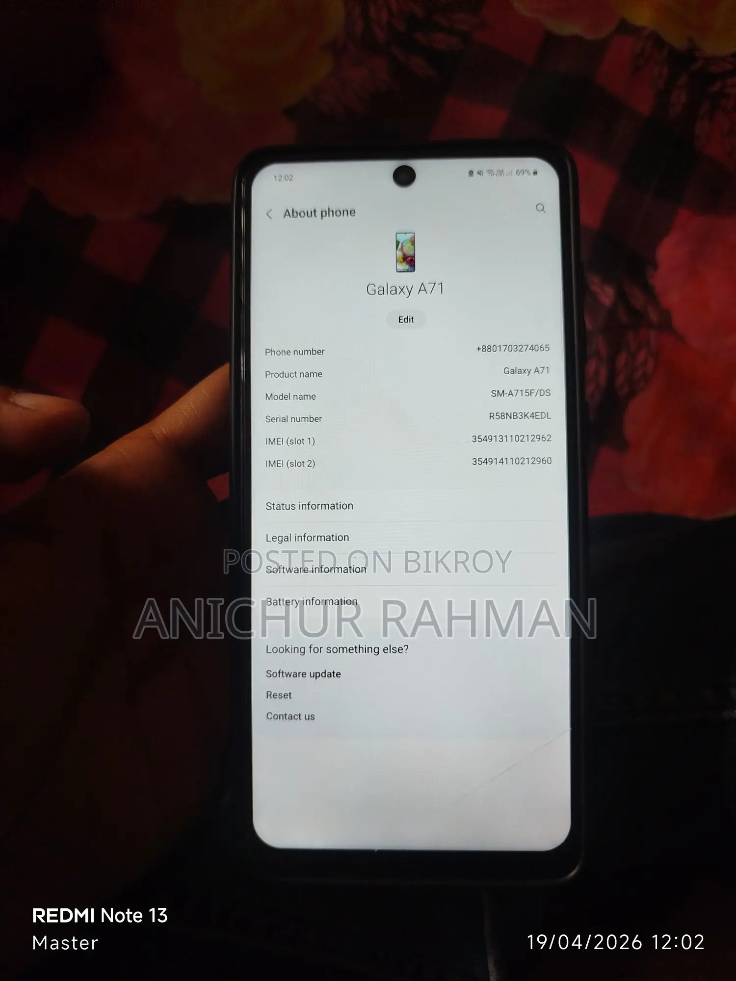 Samsung Galaxy A71 128 GB Blue