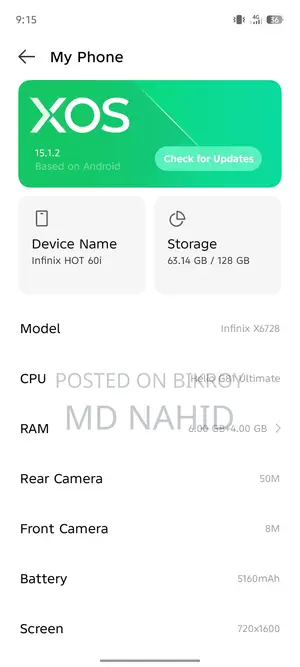 Infinix Hot 60 Pro Plus . (Used)