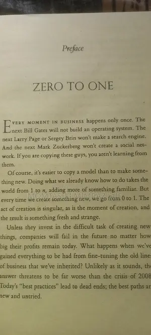 Zero To One Book