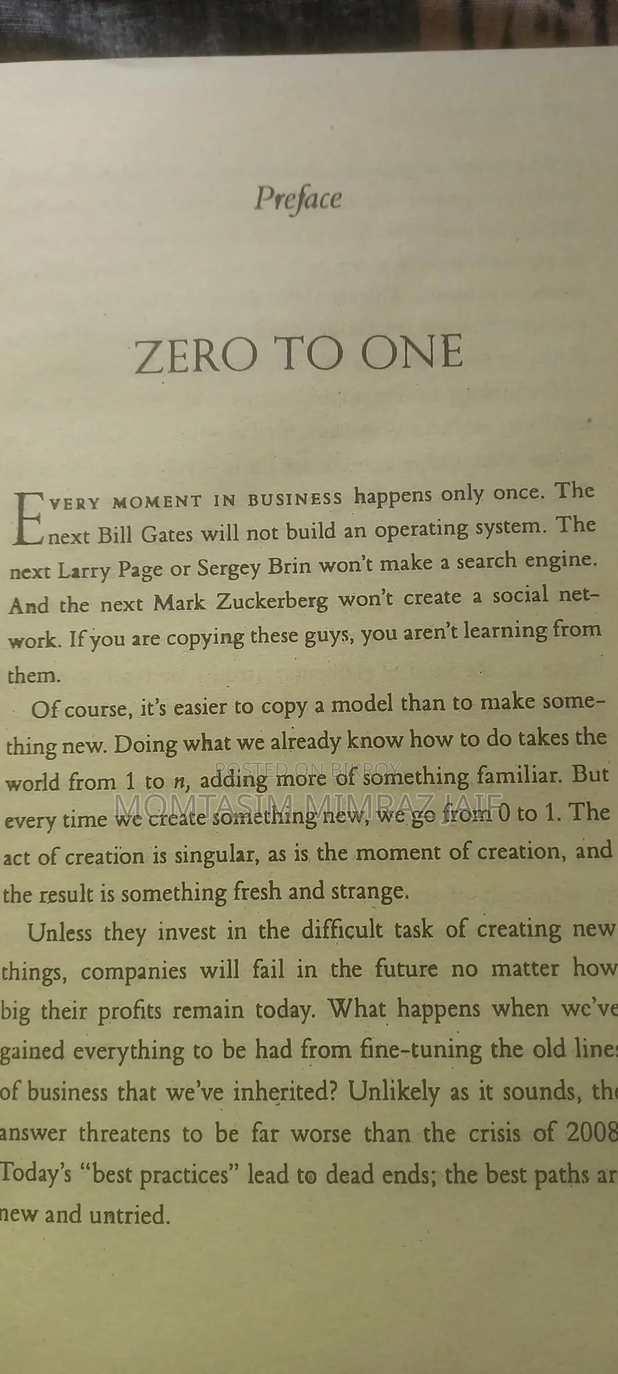 Zero To One Book