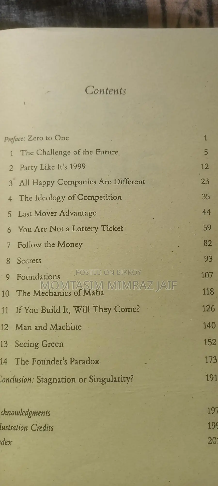 Zero To One Book