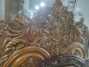 Burma Teak Bed 6ft by 7ft with Design