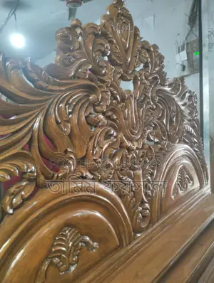 Burma Teak Bed 6ft by 7ft with Design