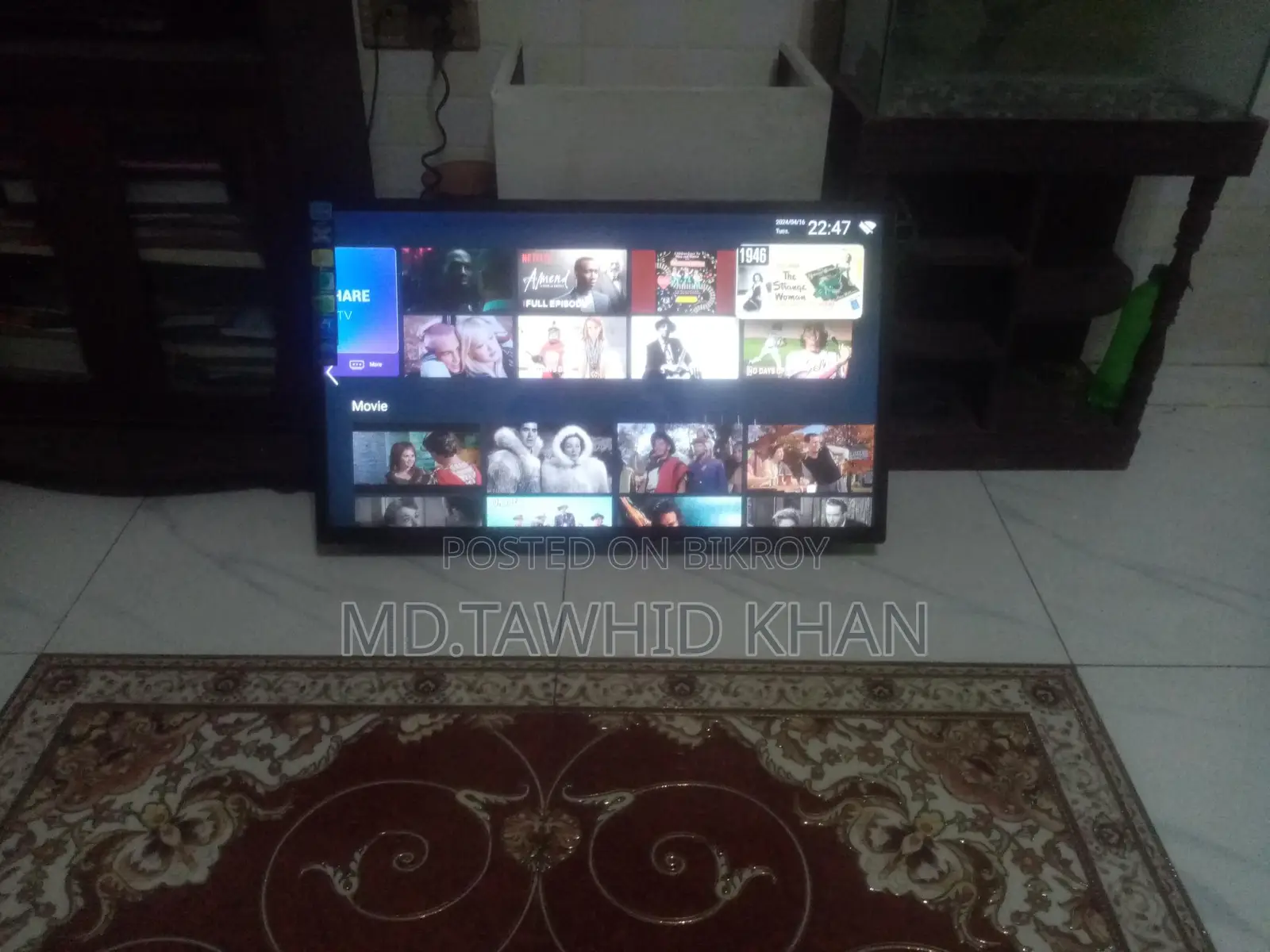 Smart Double Glass LED TV for Sale