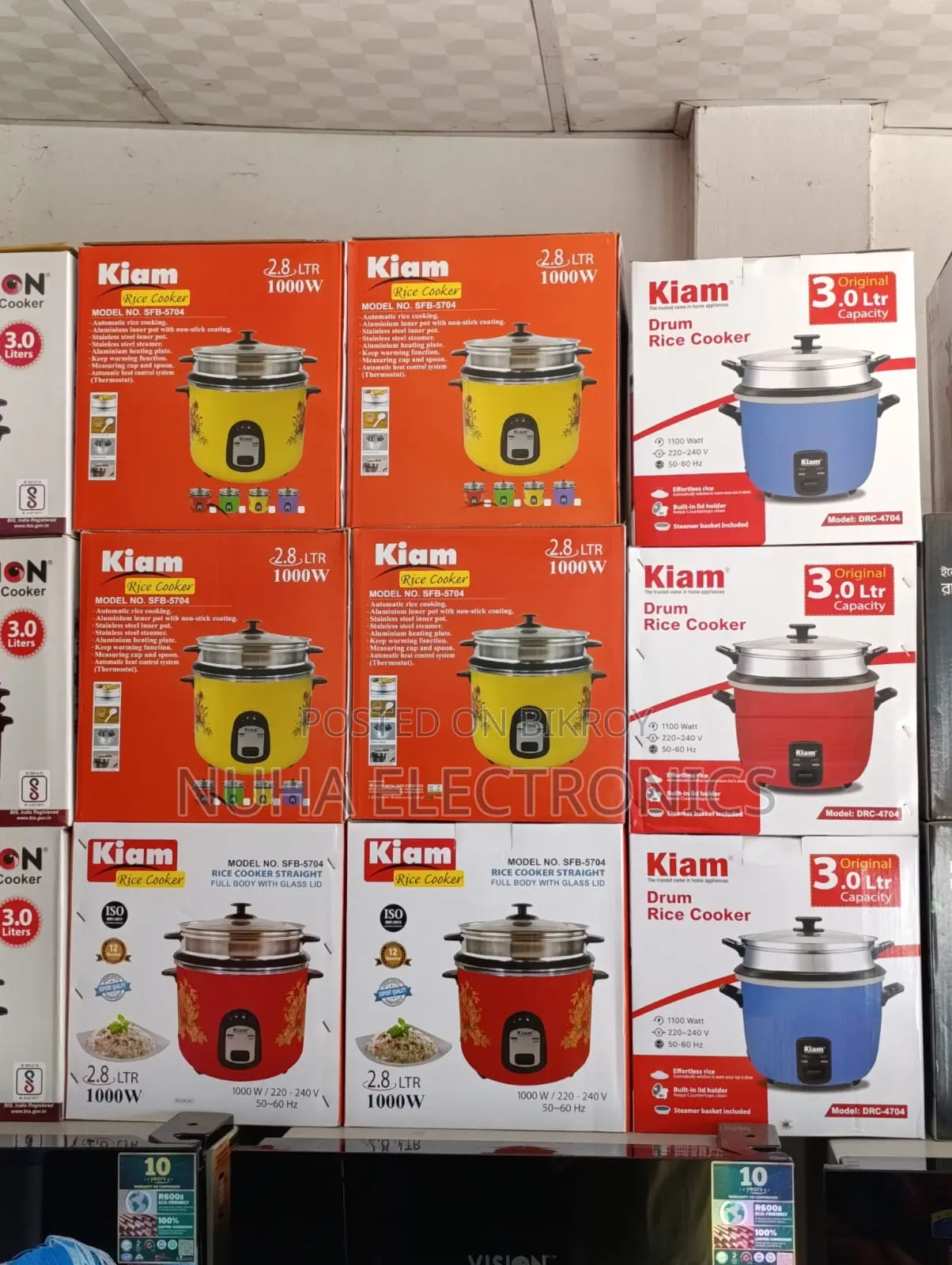 Kiam Rice Cooker 3.0l Ss Body Double Pot