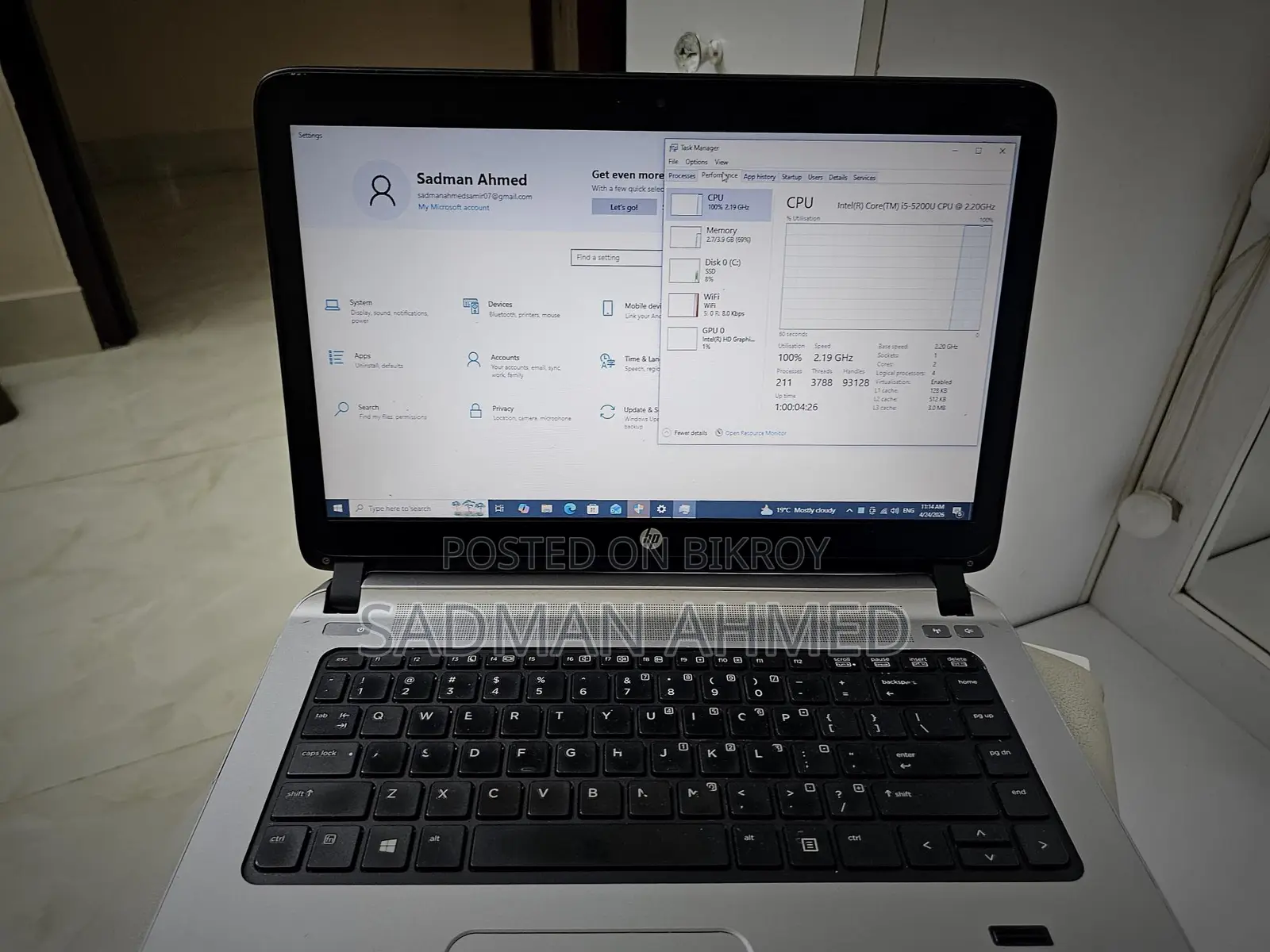 Laptop HP ProBook 440 G2 4GB Intel Core I5 SSD 128GB