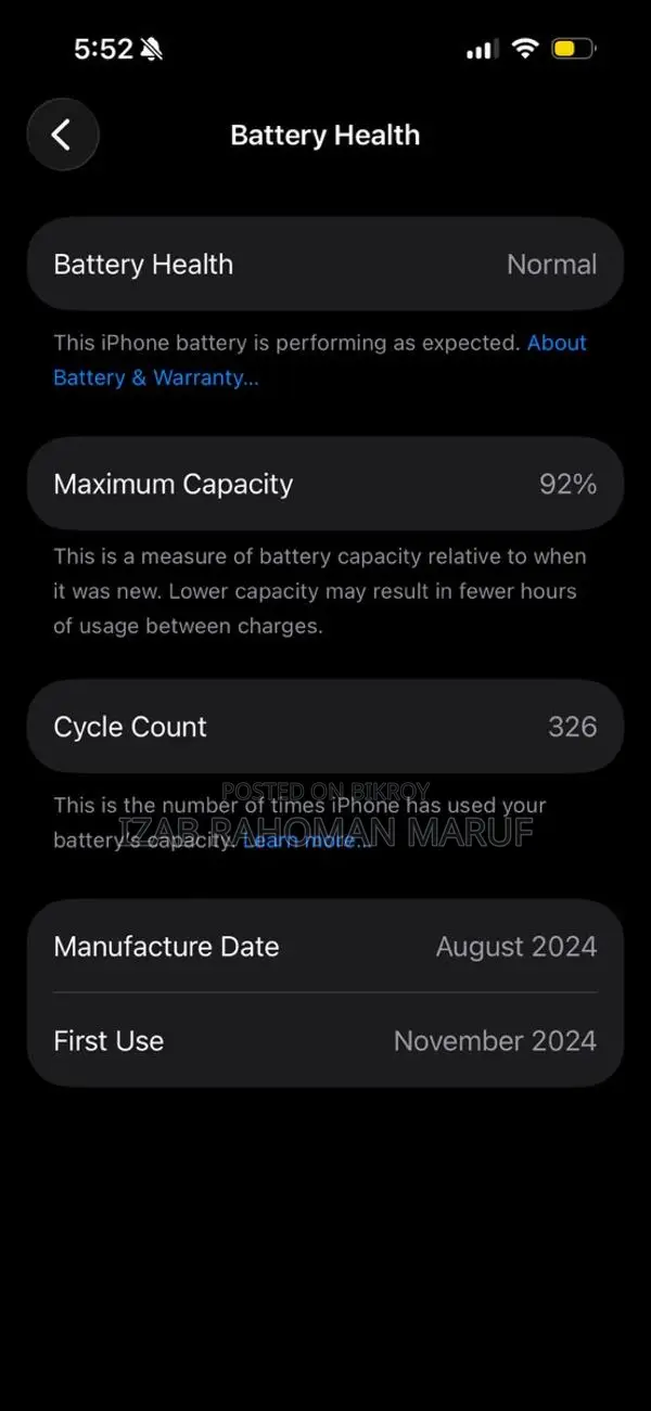 Apple iPhone 16 . (Used)