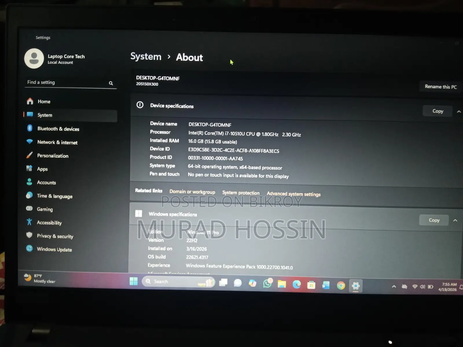 Lenovo Laptop For Sale