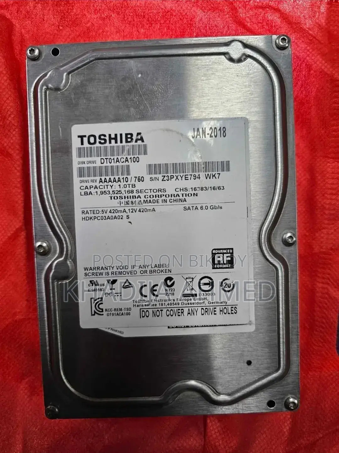 Toshiba 1TB Internal Hard Disk Drive
