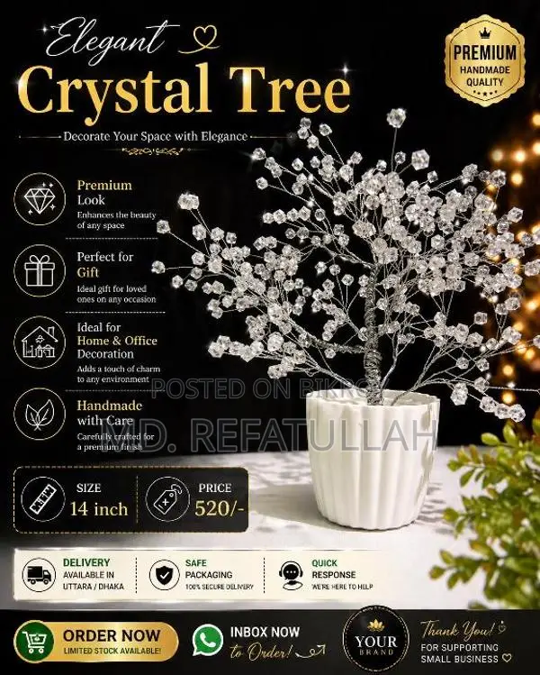 Handmade Elegant Crystal Tree Decor