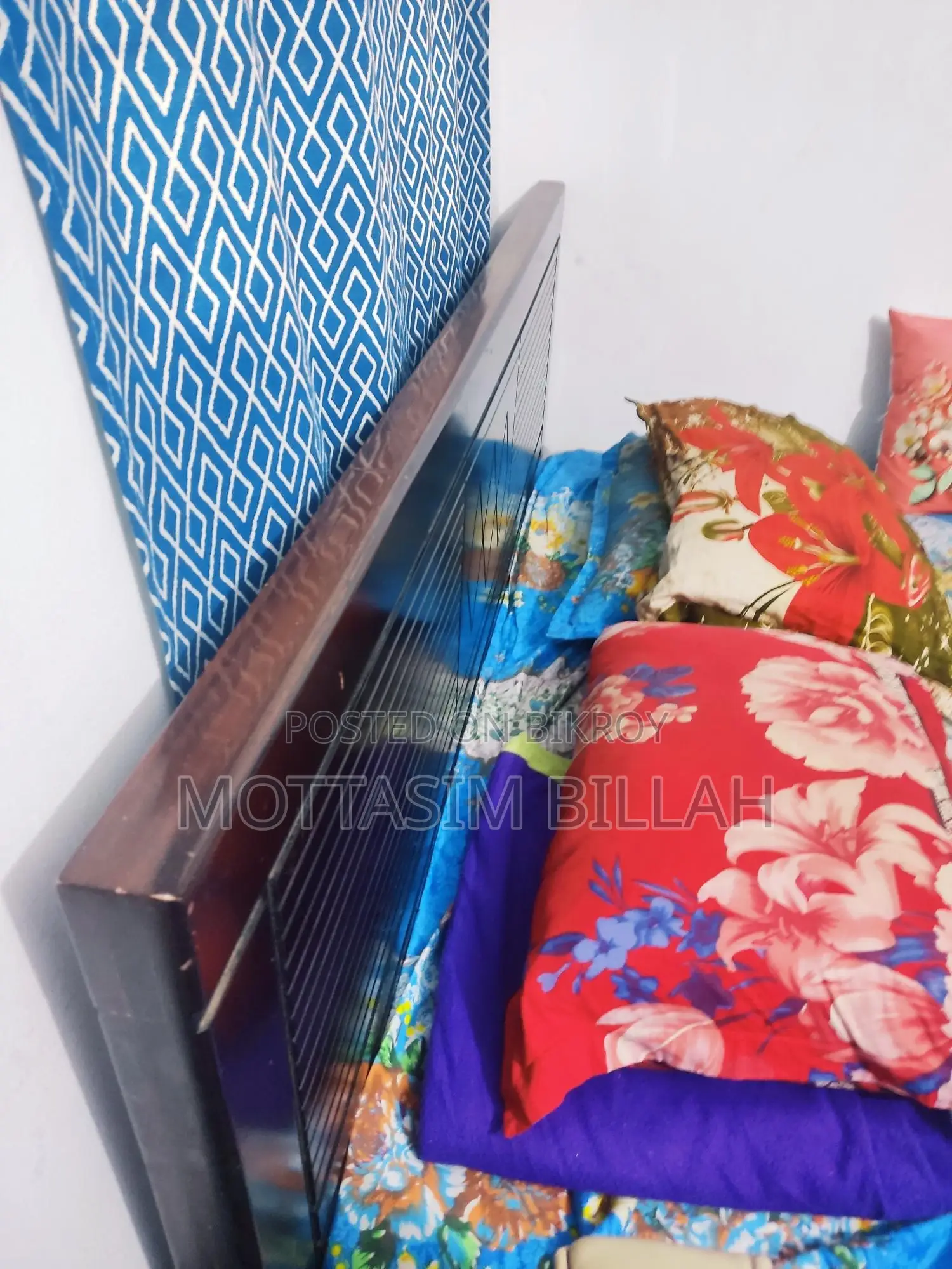 Malaysian Wood Queen Size Bed and Mattress