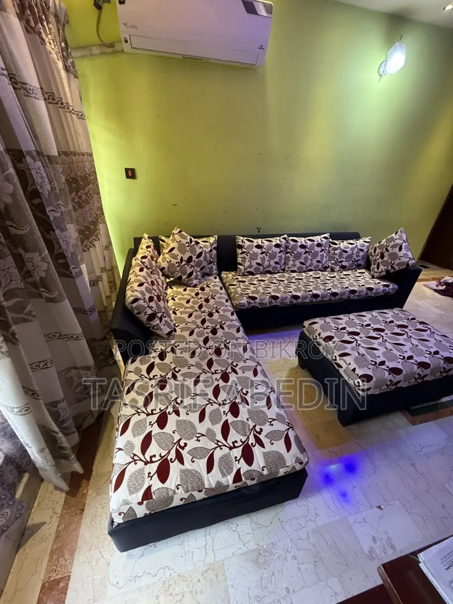 Premium L-Shape Sofa + Free Table (Ottoman)