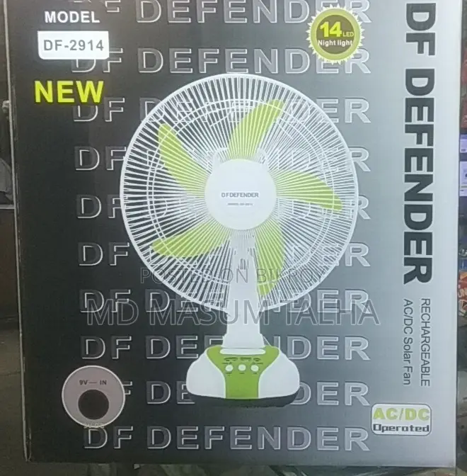 Deffender Re-chargeable Table Fan