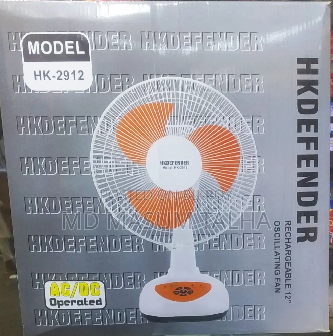 Deffender Re-chargeable Table Fan