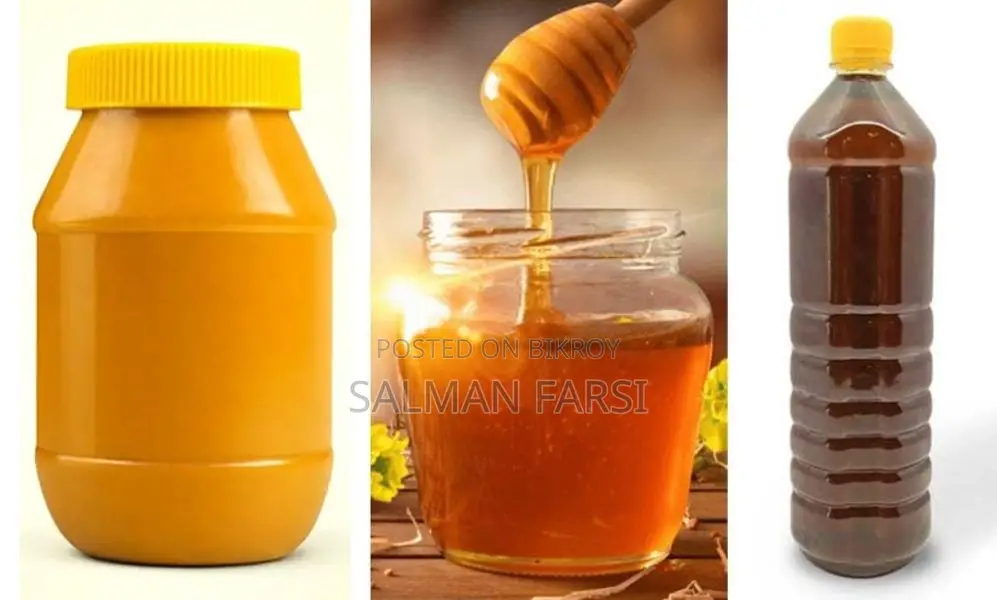 Pure Honey, Ghee, and Mustard Oil.