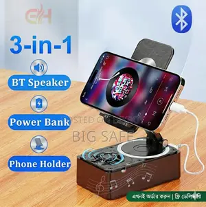 3-in-1 Rotating Foldable Cell Phone Stand with Bluetooth Speaker