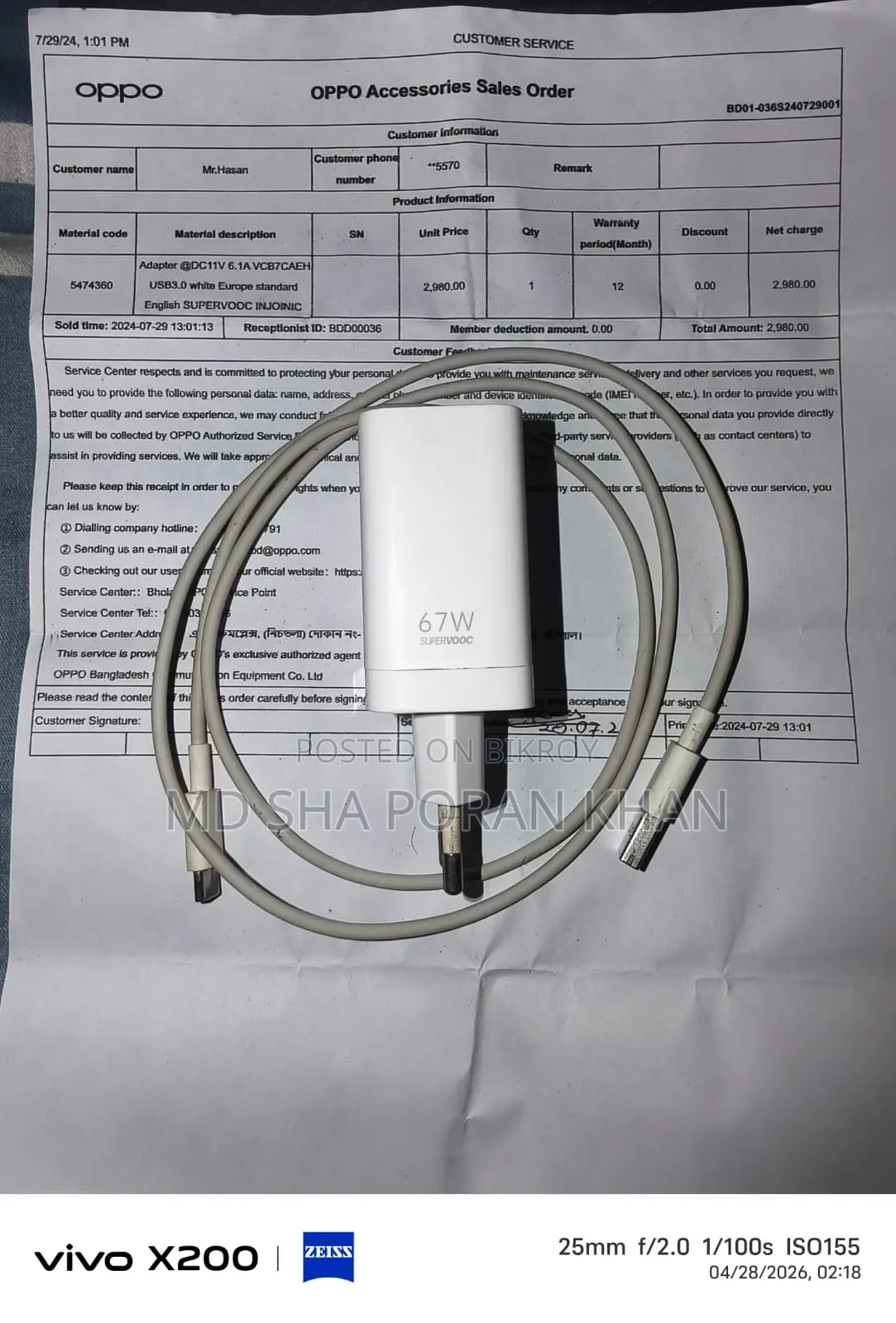 Oppo Supervooc 67w Official Original Charger