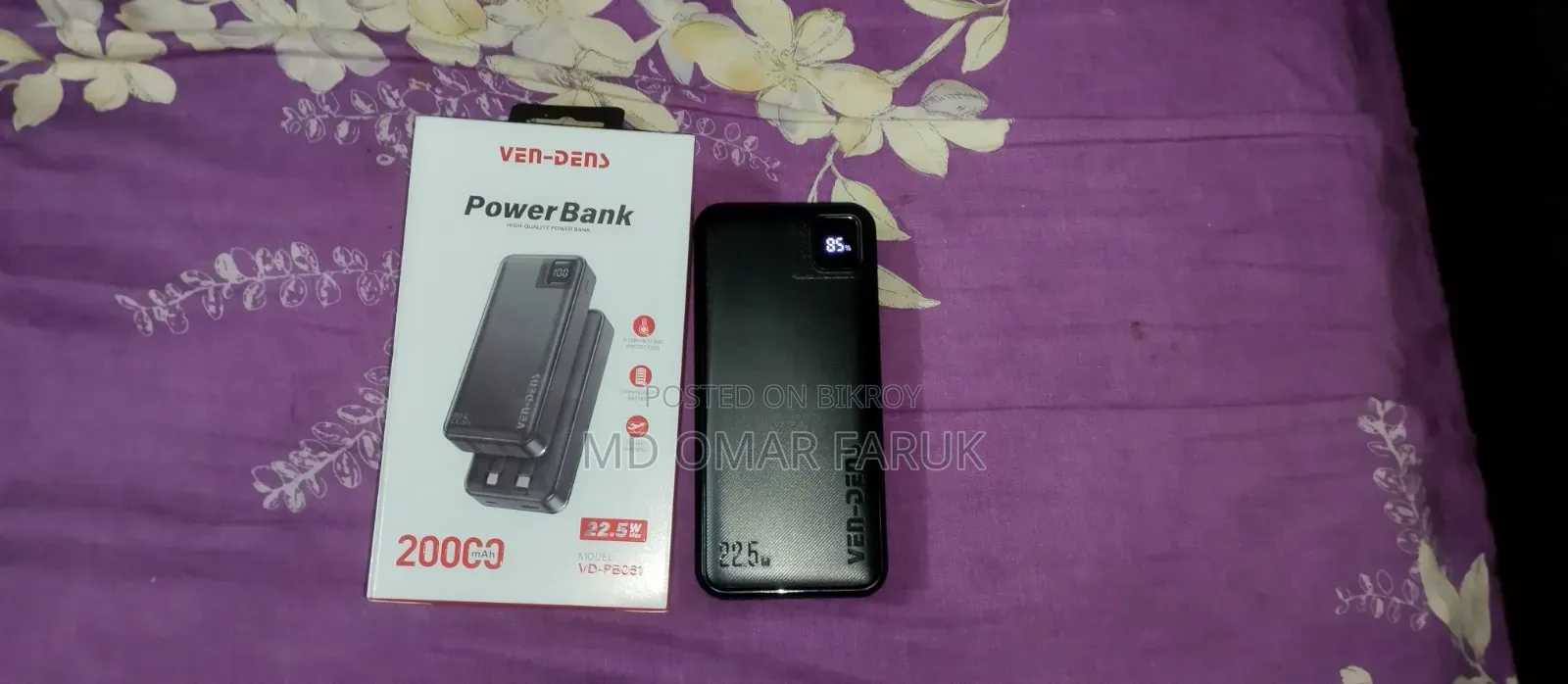 Ven-dens Er Power Bank 20000mah+ 22.5w Fast Charging Model:Vd-pb061