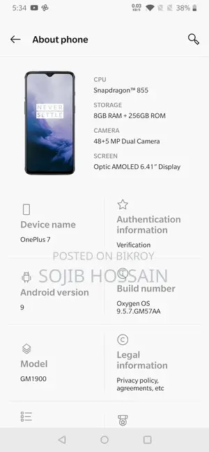 OnePlus 7 256 GB Blue