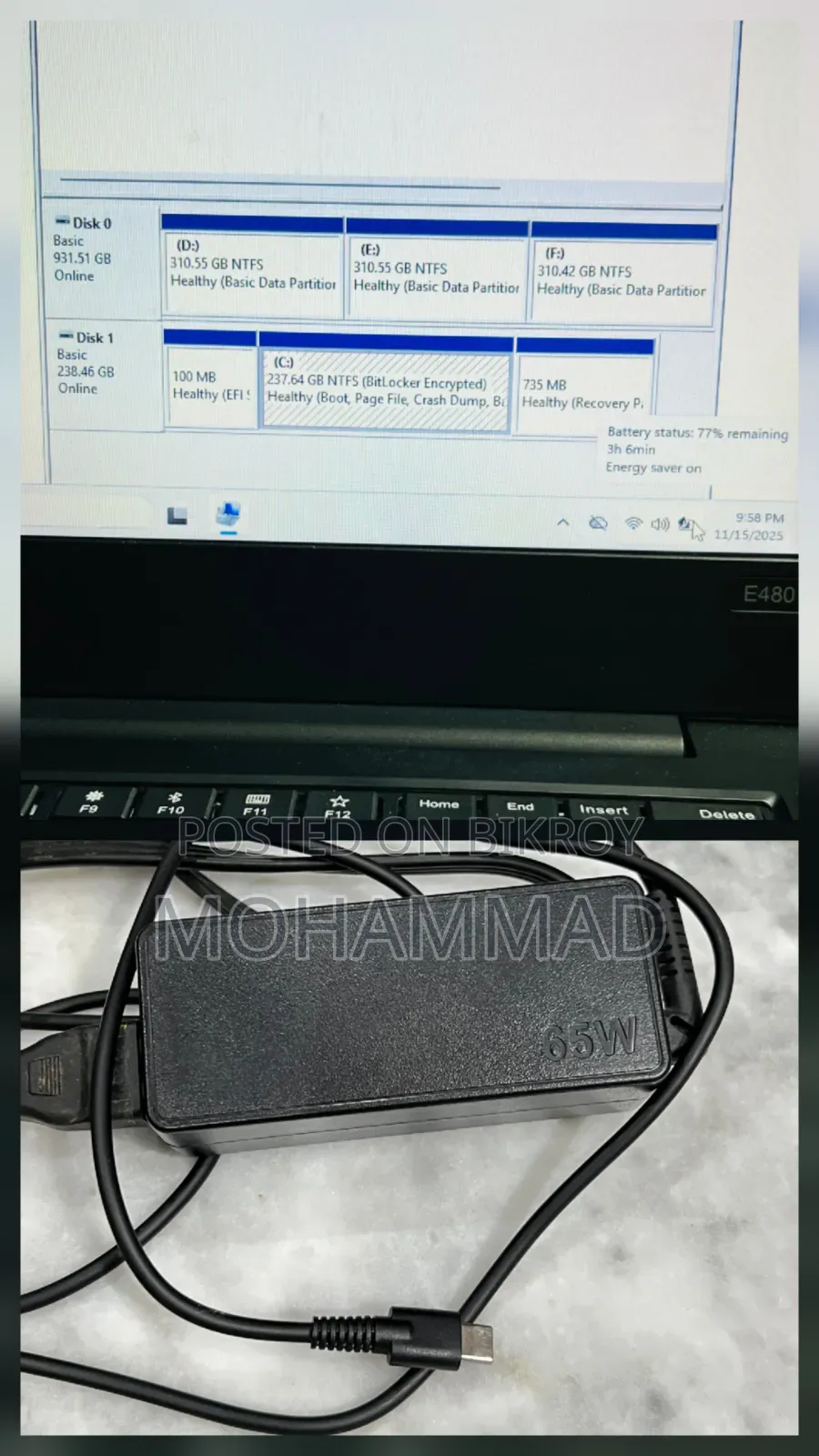 Laptop Lenovo ThinkPad E480 16GB Intel Core i5 HDD+SSD 1T
