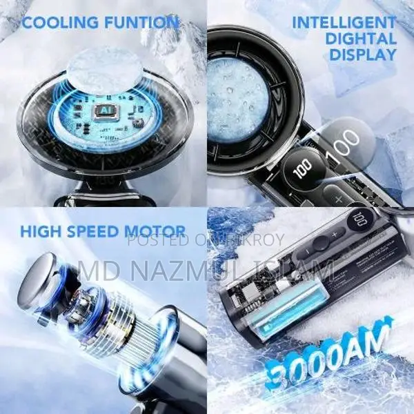 High-Speed Turbo Cooling Fan X05 - Portable & Rechargeable