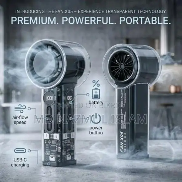 High-Speed Turbo Cooling Fan X05 - Portable & Rechargeable
