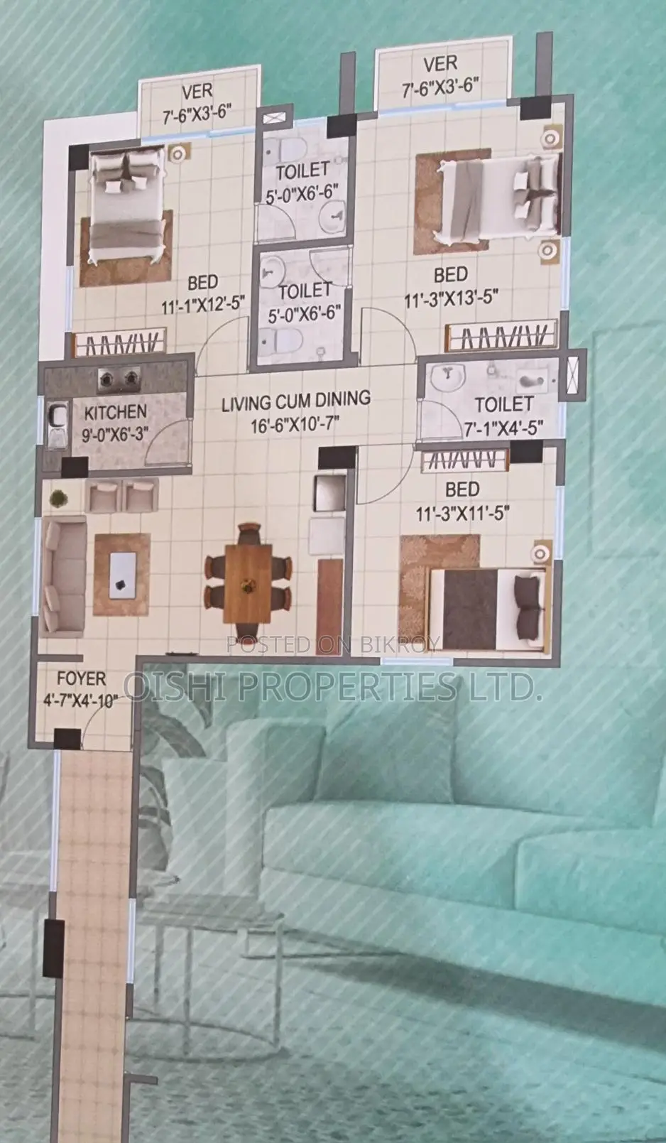 Modern flat under construction for sale