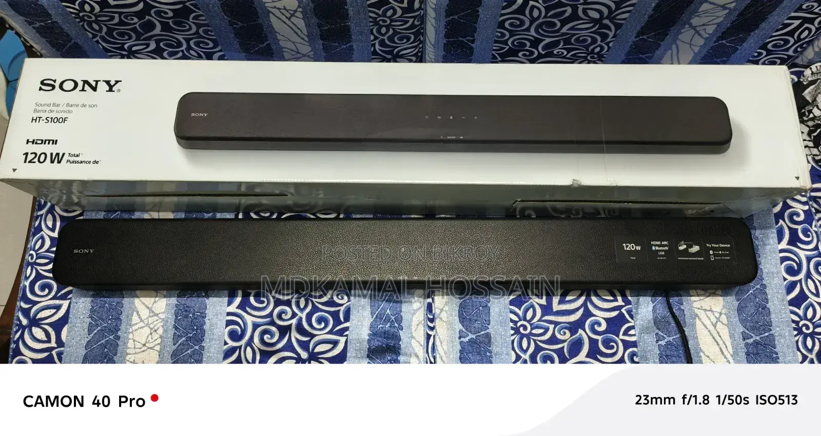 Sony Sound Bar Ht-S100f, Like New, Used for 1 Month